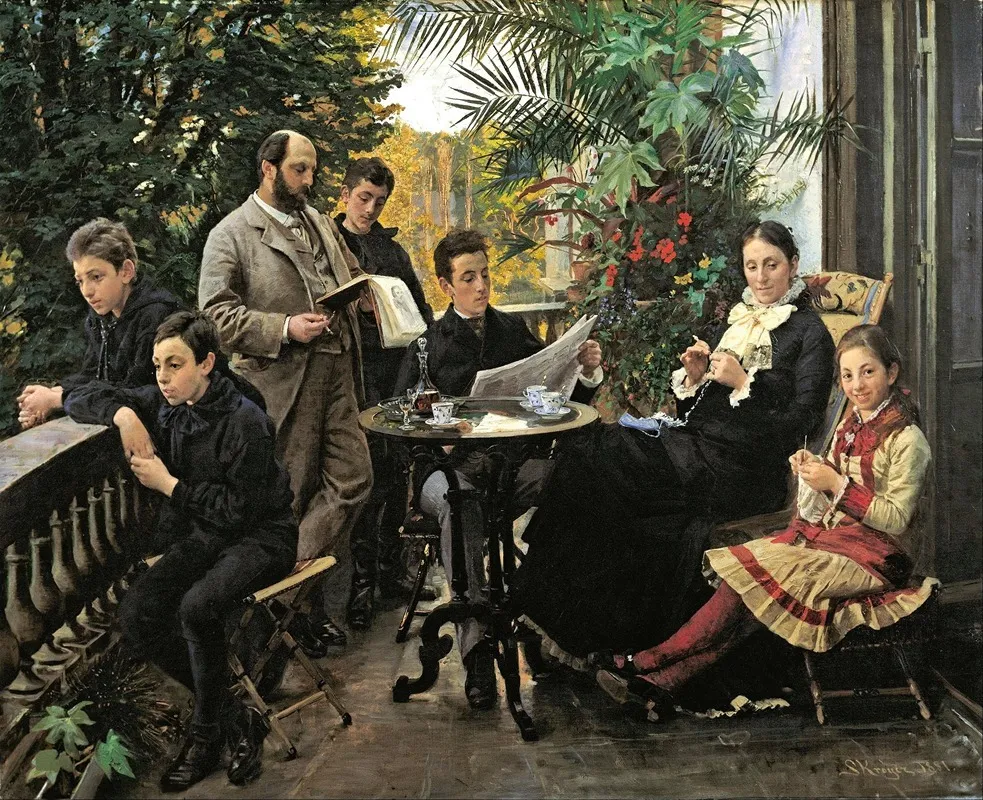 The Hirschsprung Family Portrait From The Left Ivar Aage Heinrich Oscar Robert Pauline And Ellen Hirschsprung