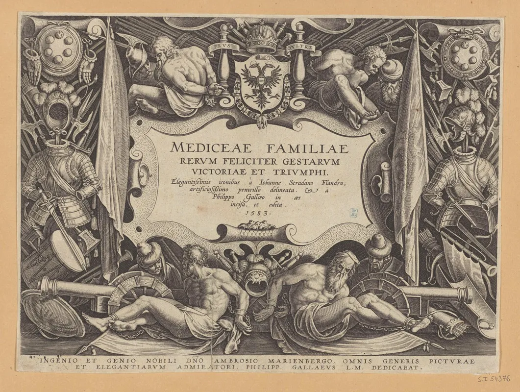 The History Of The Medici Title Page Wall Art by Stradanus - High-Resolution Digital Print