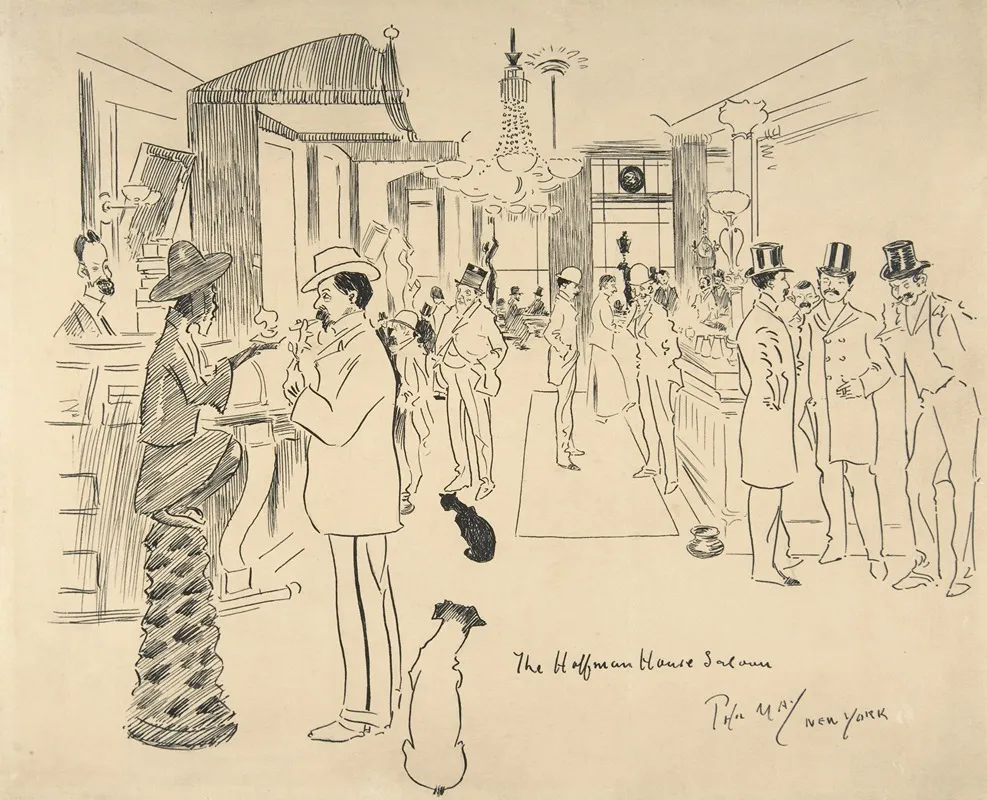 The Hoffman House Saloon New York Wall Art by Phil May - High-Resolution Digital Print