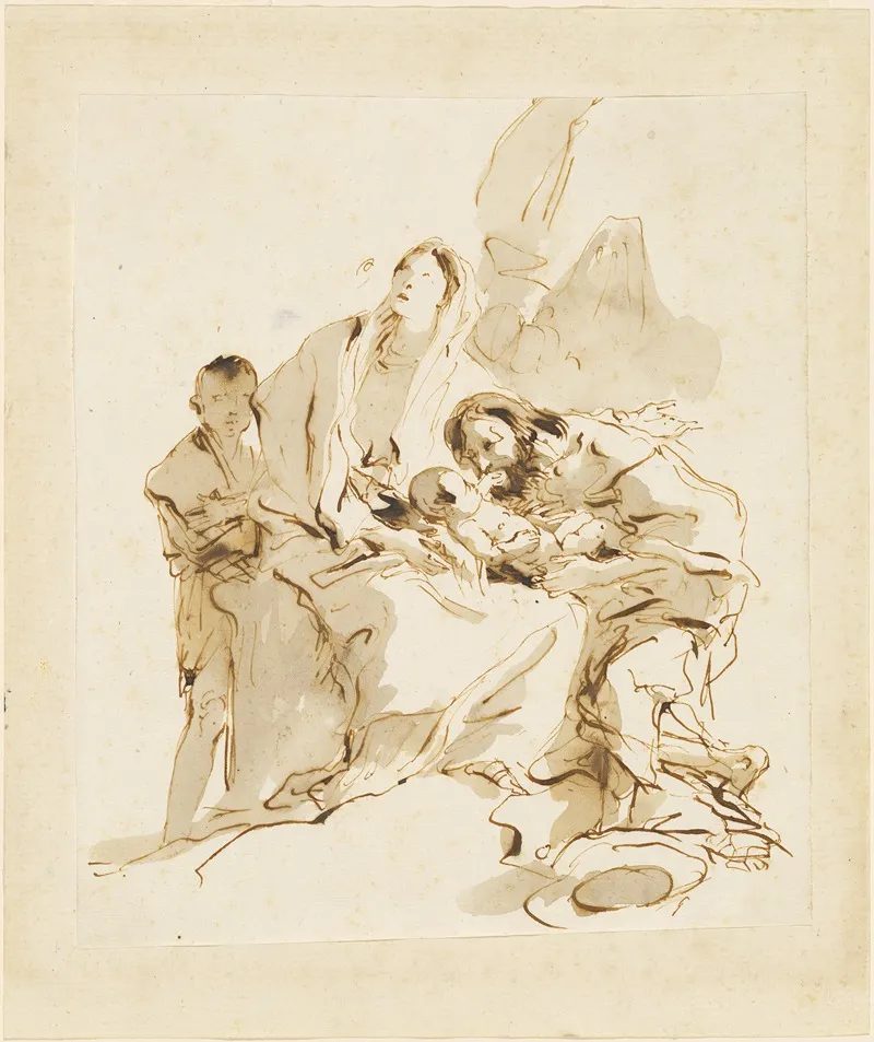 The Holy Family 26 Wall Art by Giovanni Battista Tiepolo - High-Resolution Digital Print