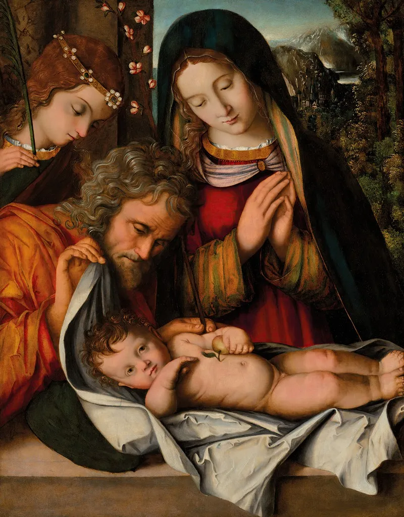 The Holy Family 46 Wall Art by Francesco Zaganelli da Cotignola - High-Resolution Digital Print