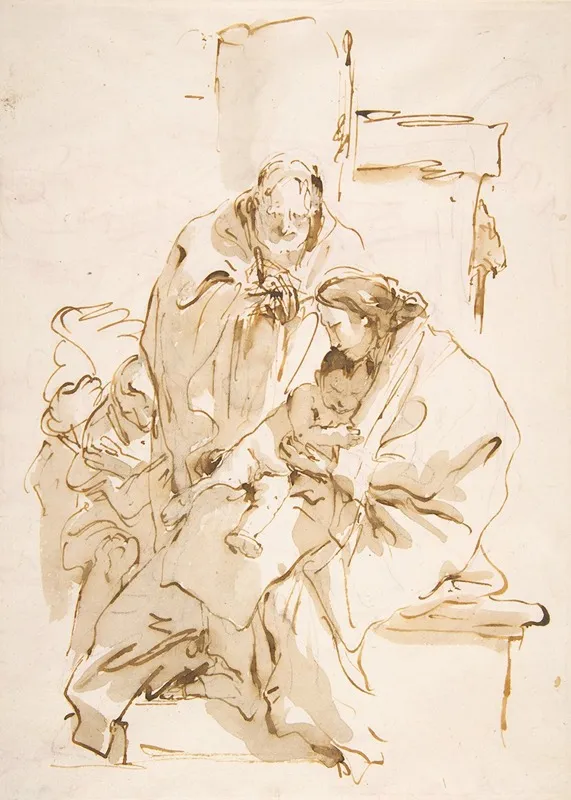 The Holy Family 59 Wall Art by Giovanni Battista Tiepolo - High-Resolution Digital Print