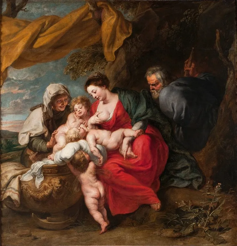 The Holy Family 7 Wall Art by Jan Van Den Hoecke - High-Resolution Digital Print