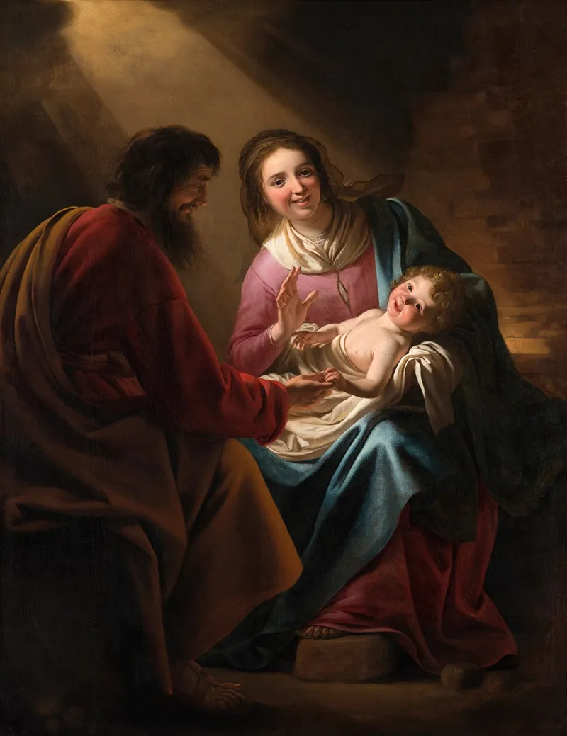 The Holy Family 91 Wall Art by Gerard van Honthorst - High-Resolution Digital Print