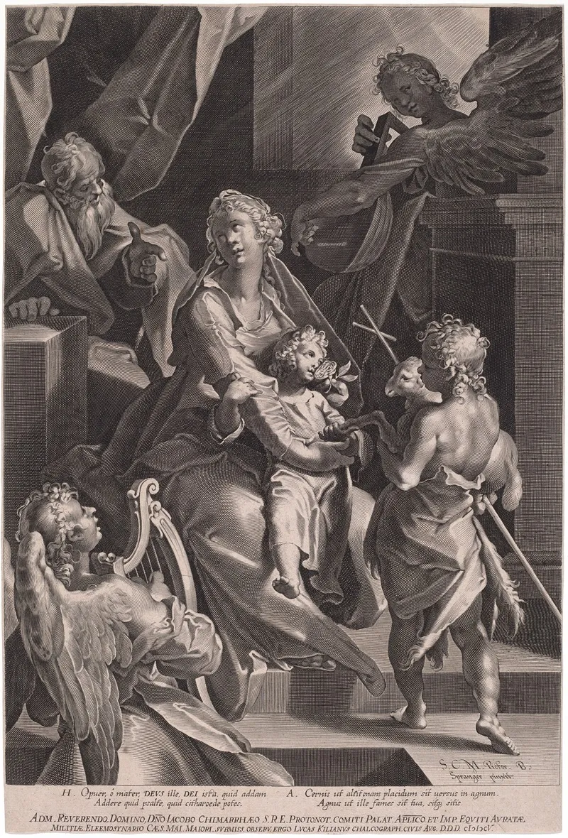 The Holy Family And Two Angels