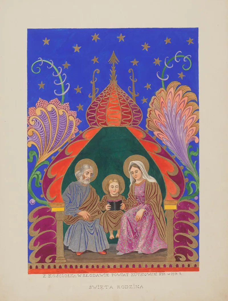 The Holy Family From The Church In Klodawa Kutno County Wall Art by Szymon Poprzęcki - High-Resolution Digital Print