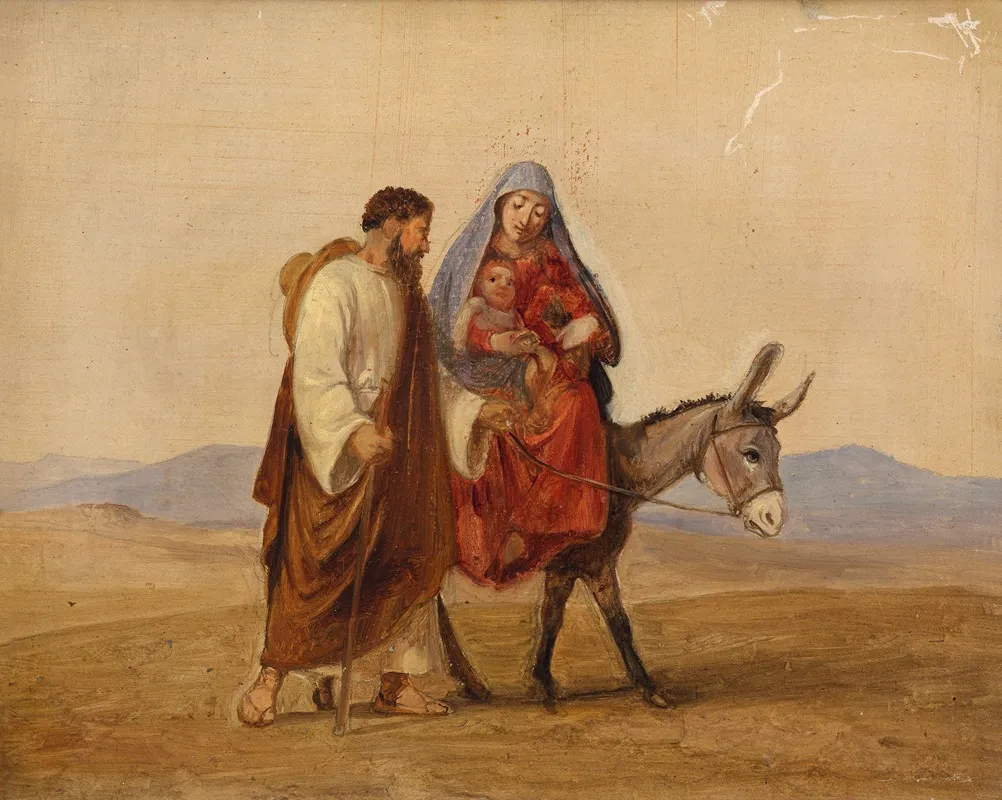 The Holy Family On The Run Sketch
