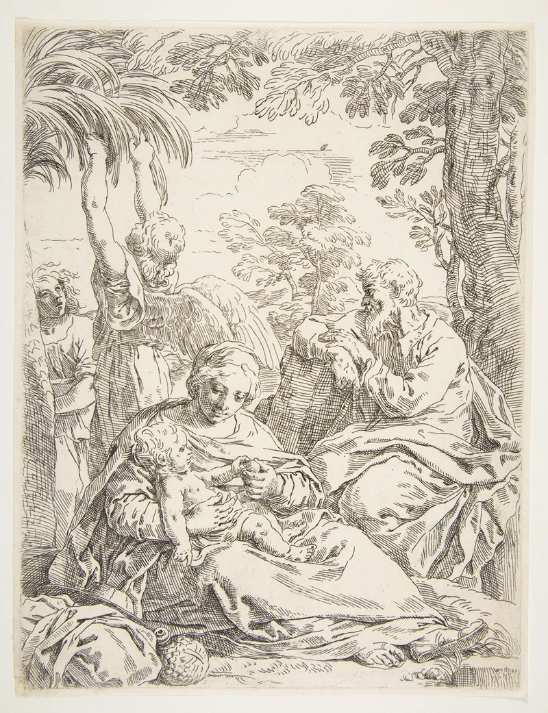 The Holy Family Resting On Their Flight Into Egypt