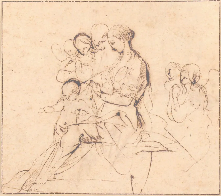 The Holy Family With Attendant Angels