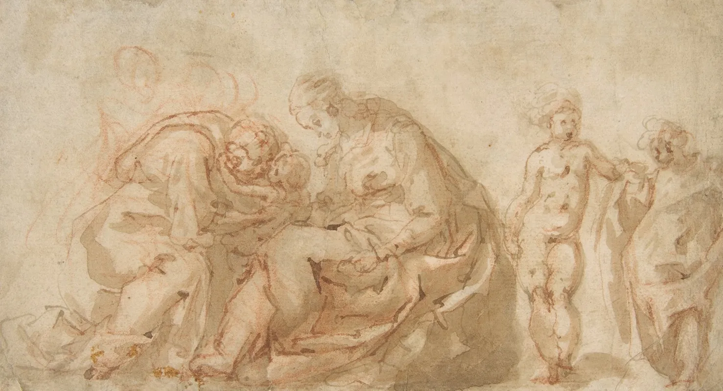 The Holy Family With Attendant Putti