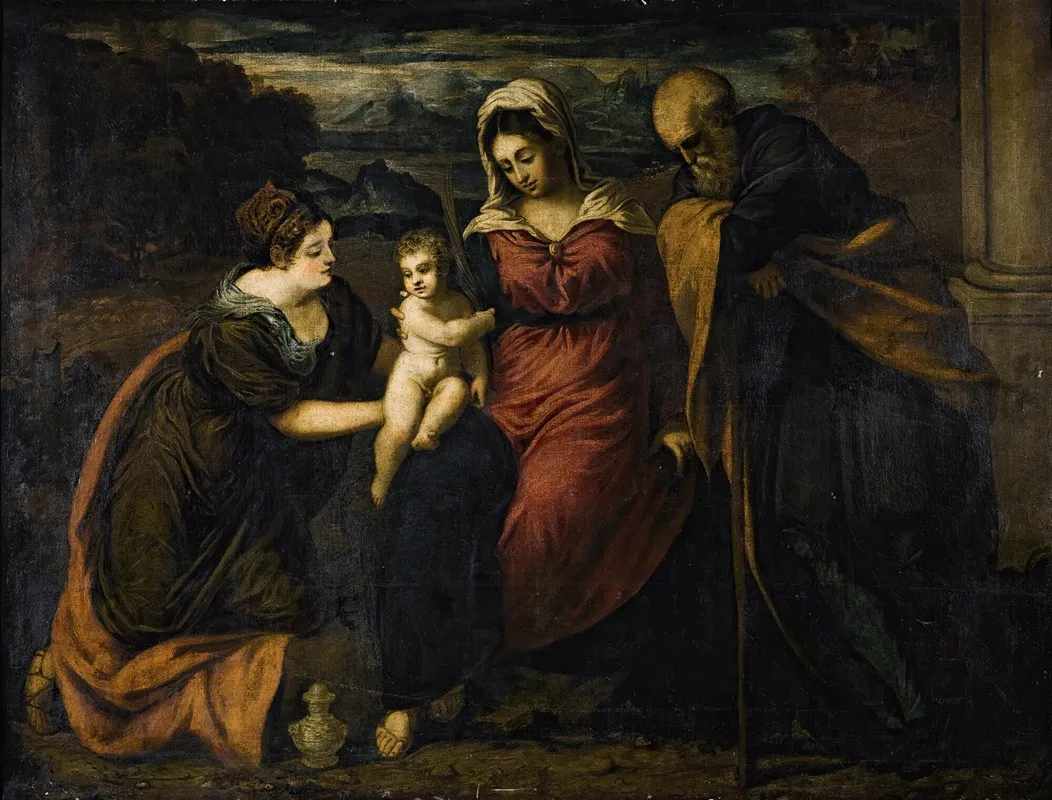 The Holy Family With Mary Magdalene Wall Art by Giovanni Galizzi - High-Resolution Digital Print