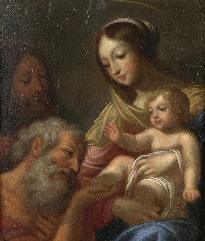 The Holy Family With Saint Jerome 2 Wall Art by Guy François - High-Resolution Digital Print