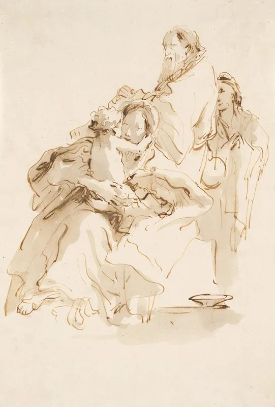 The Holy Family With Saint John 2 Wall Art by Giovanni Battista Tiepolo - High-Resolution Digital Print