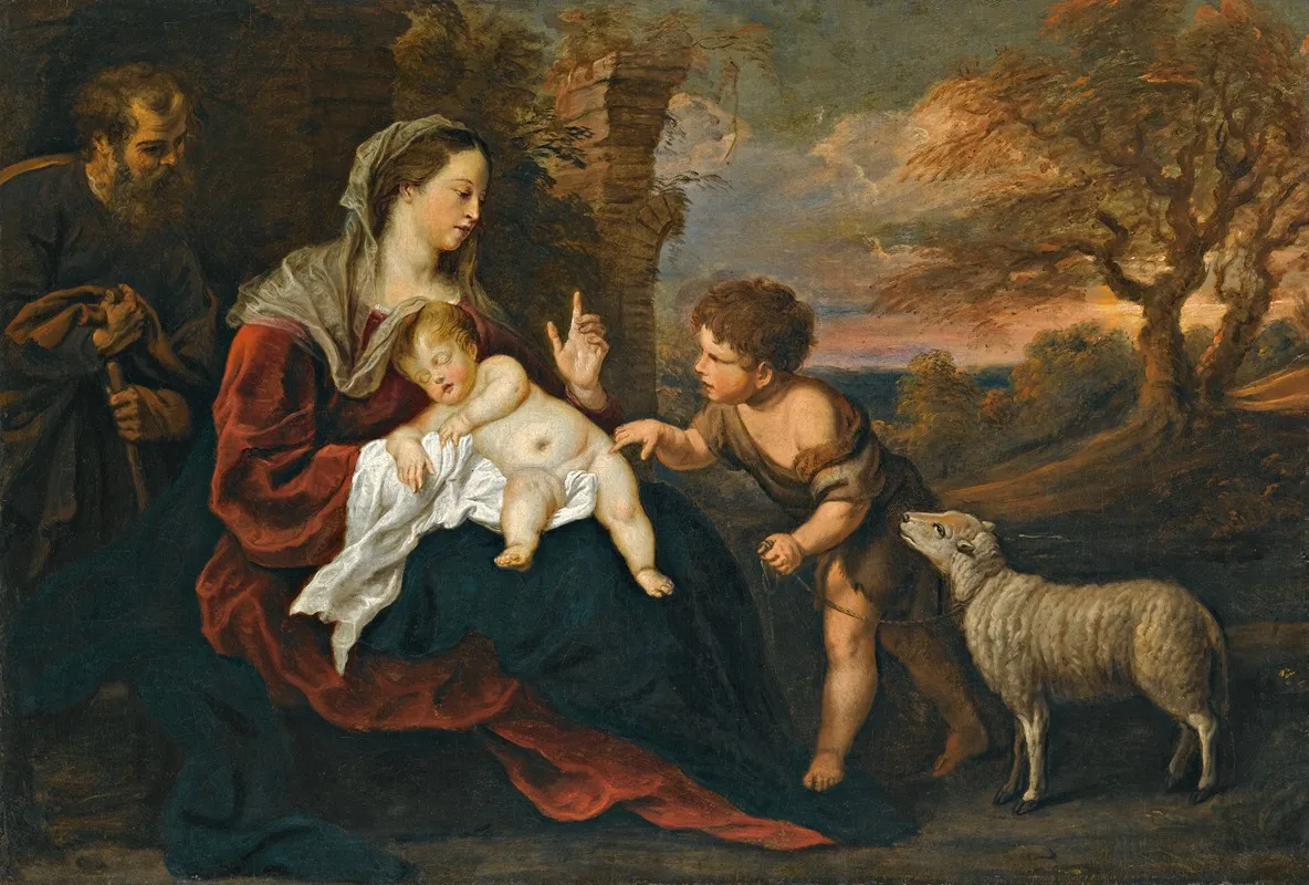 The Holy Family With The Infant Saint John The Baptist 11 Wall Art by Gerard Seghers - High-Resolution Digital Print