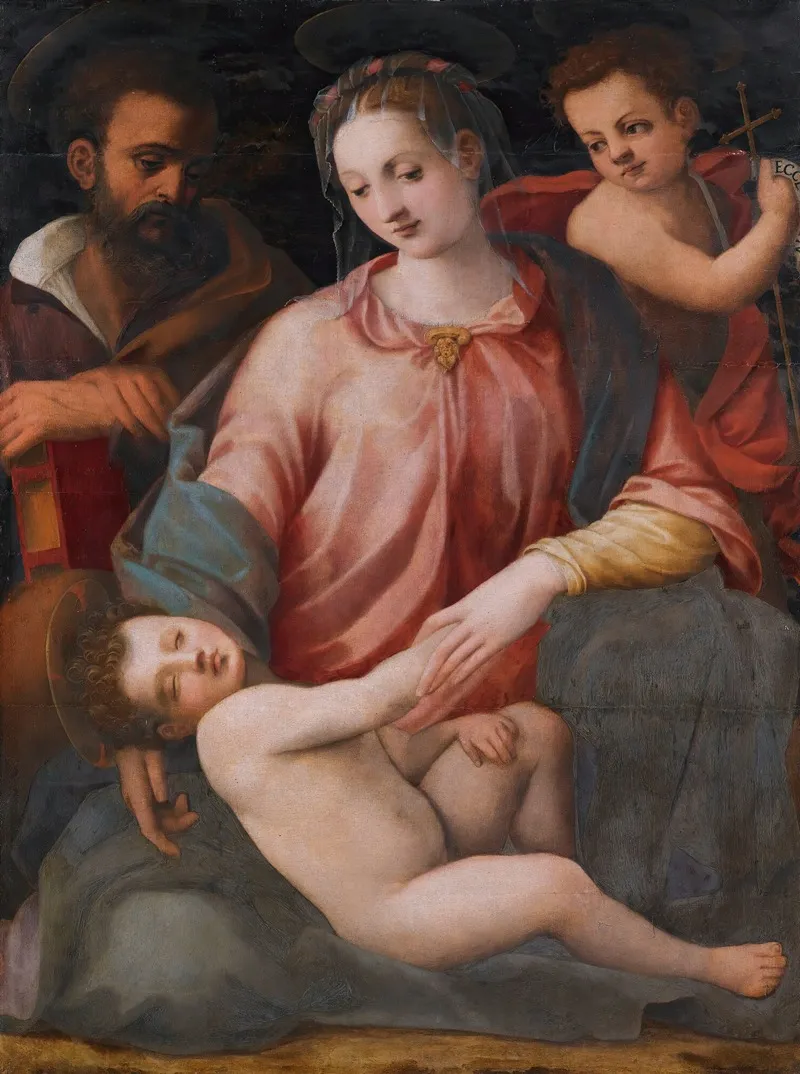 The Holy Family With The Infant Saint John The Baptist 12 Wall Art by Michele Tosini - High-Resolution Digital Print