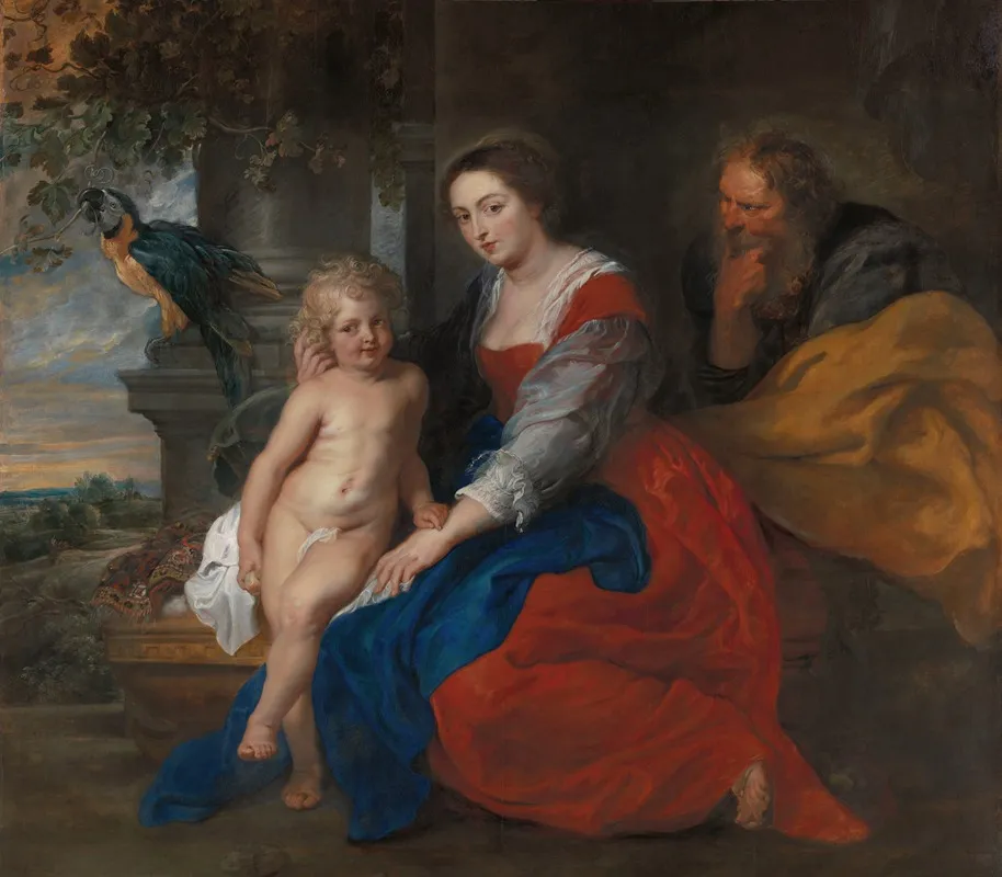 The Holy Family With The Parrot Wall Art by Peter Paul Rubens - High-Resolution Digital Print