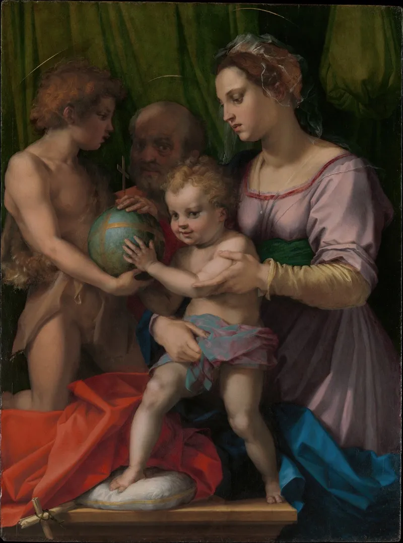 The Holy Family With The Young Saint John The Baptist 2 Wall Art by Andrea del Sarto - High-Resolution Digital Print