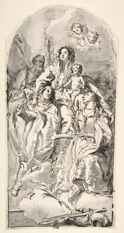 The Holy Family With Two Female Saints