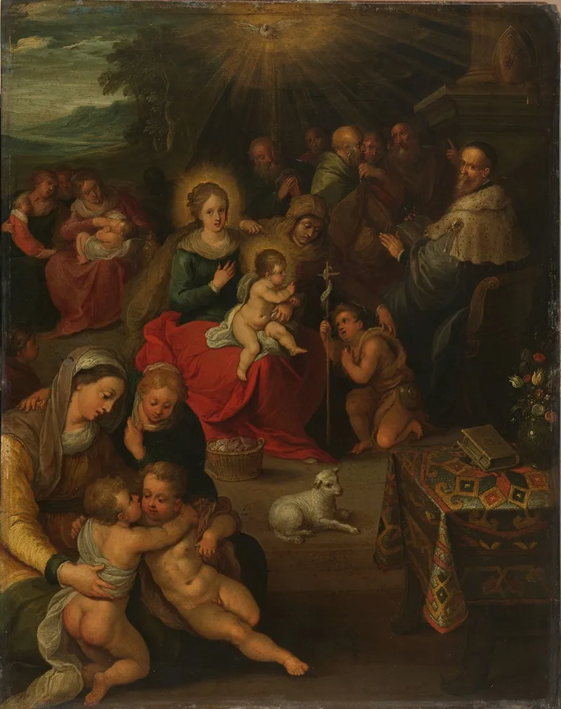 The Holy Kinship 5 Wall Art by Frans Francken the Younger - High-Resolution Digital Print