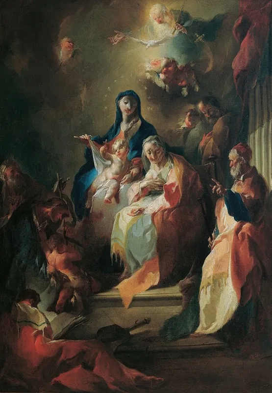 The Holy Kinship Wall Art by Franz Anton Maulbertsch - High-Resolution Digital Print