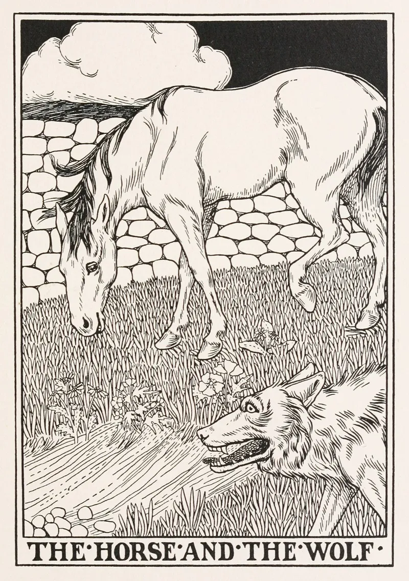 The Horse And The Wolf 2 Wall Art by Percy J. Billinghurst - High-Resolution Digital Print
