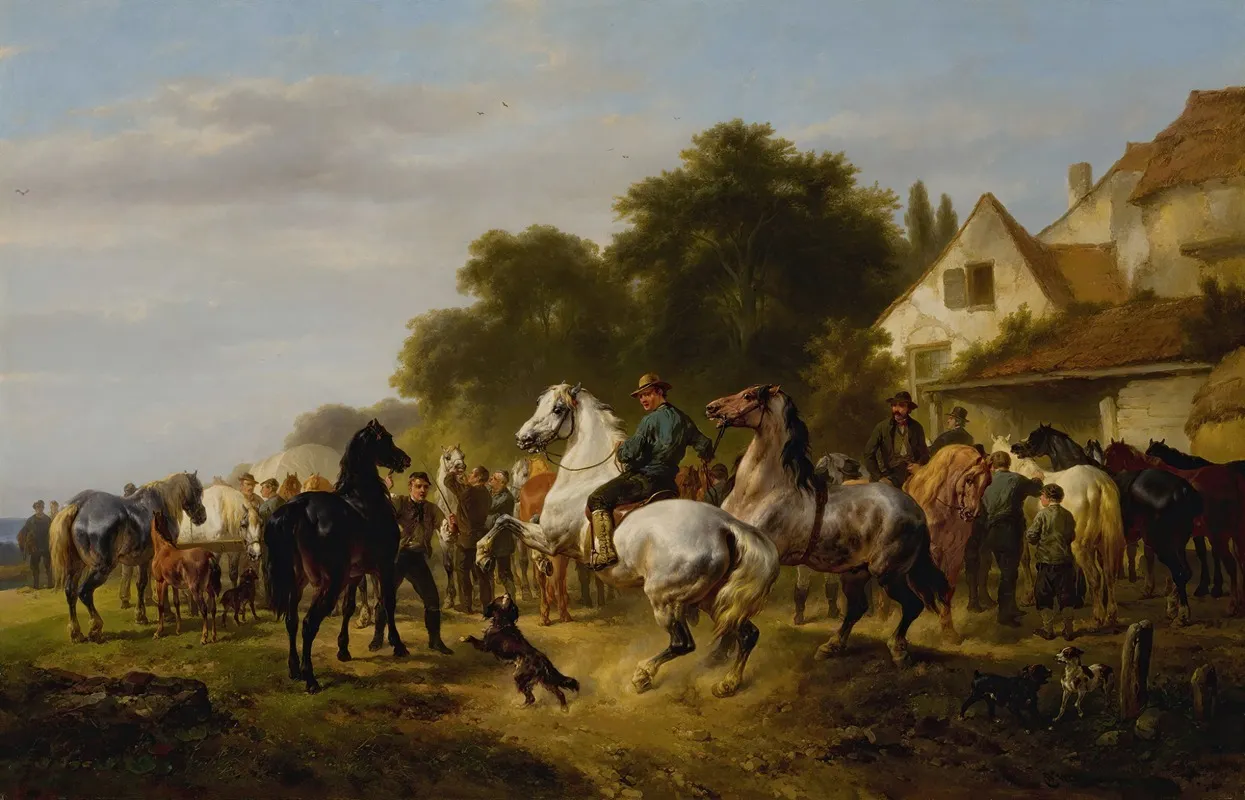 The Horse Fair 5 Wall Art by Wouterus Verschuur - High-Resolution Digital Print