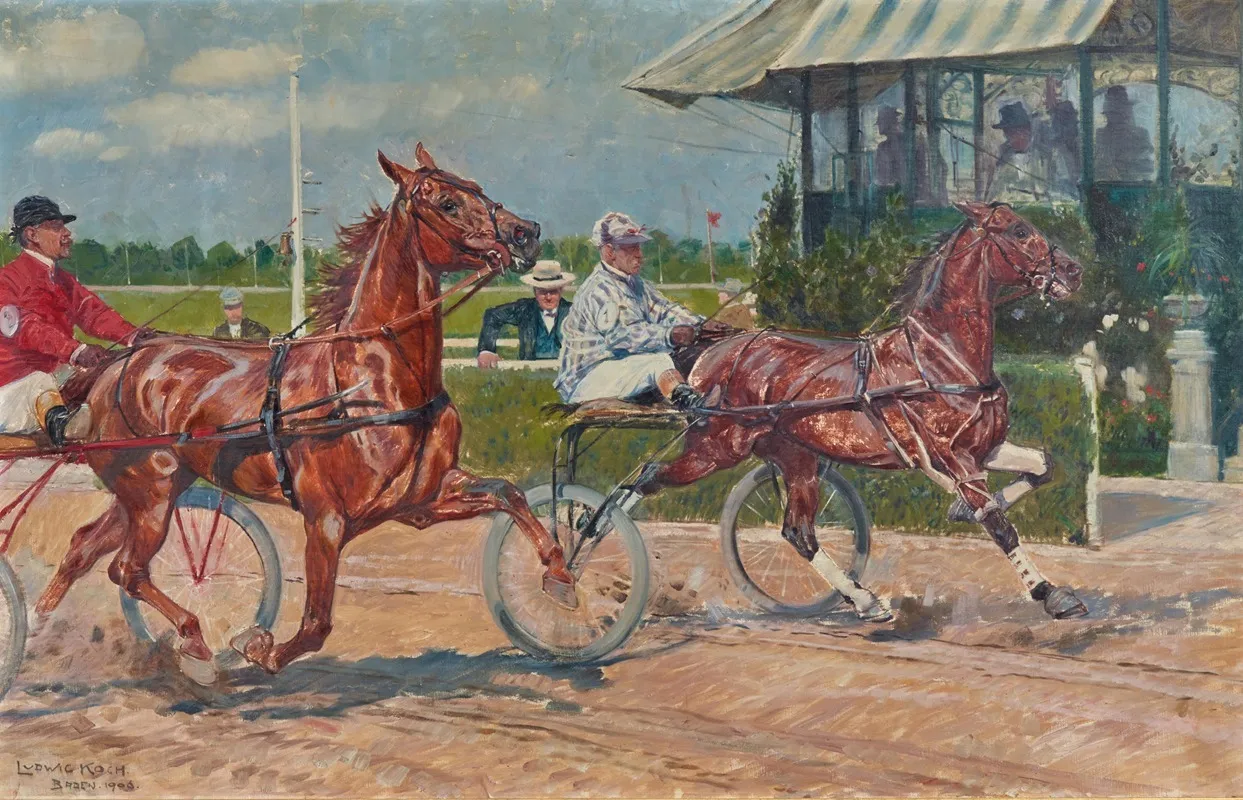 The Horse Race Wall Art by Ludwig Koch - High-Resolution Digital Print