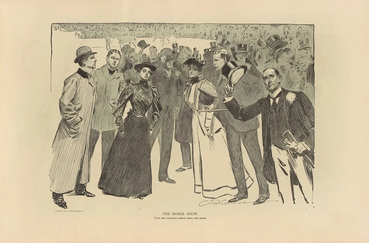 The Horse Show How The Animals Appear From The Boxes Wall Art by Charles Dana Gibson - High-Resolution Digital Print