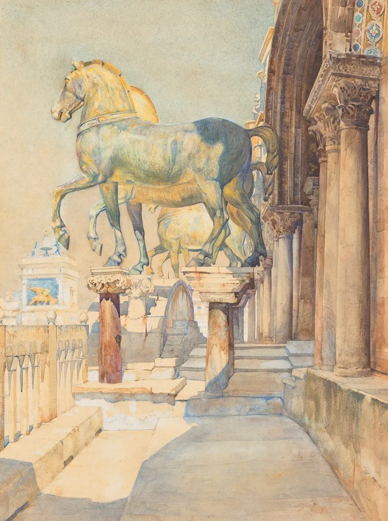 The Horses Of St Marks Venice 2 Wall Art by Reginald Barratt - High-Resolution Digital Print