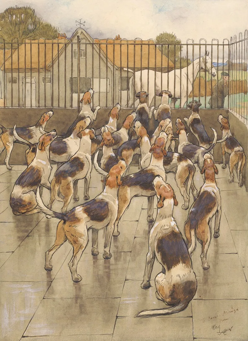 The Hounds Began Suddenly To Howl In Chorus Wall Art by Cecil Charles Windsor Aldin - High-Resolution Digital Print