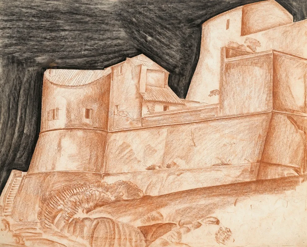 The House At Port Cros Wall Art by Alexandre Jacovleff - High-Resolution Digital Print