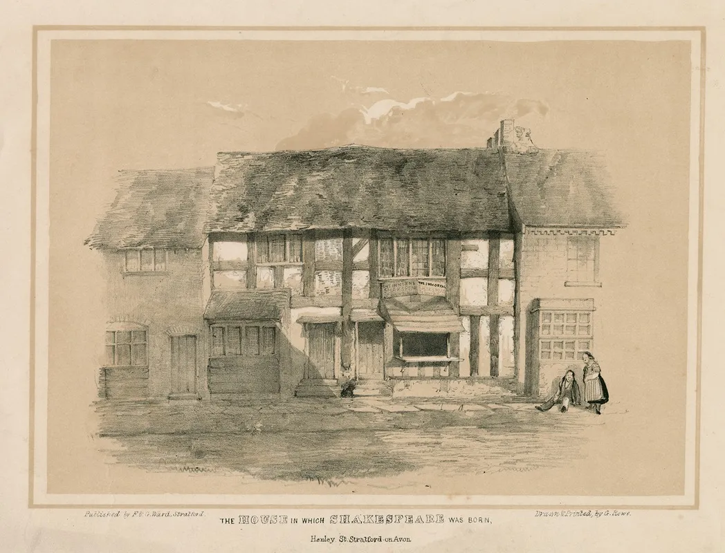 The House In Which Shakespeare Was Born Stratford Upon Avon Wall Art by George Rowe - High-Resolution Digital Print