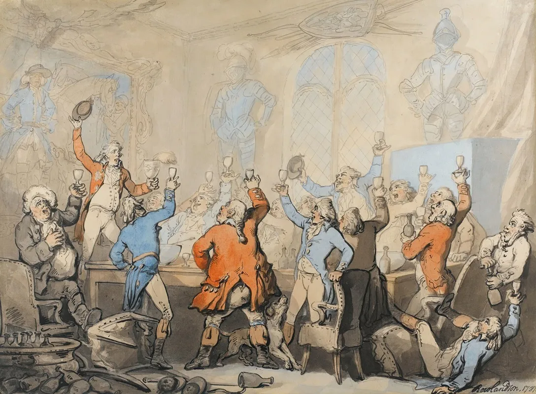 The Hunt Dinner Wall Art by Thomas Rowlandson - High-Resolution Digital Print