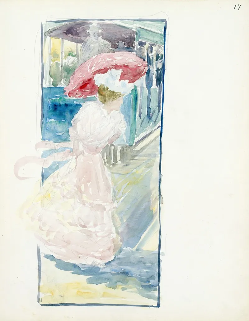 The Huntington Avenue Streetcar Wall Art by Maurice Prendergast - High-Resolution Digital Print