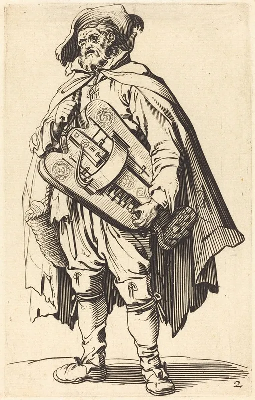 The Hurdy Gurdy Player Wall Art by After Jacques Callot - High-Resolution Digital Print