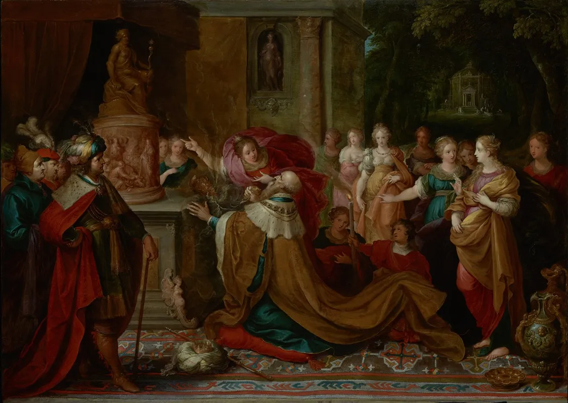 The Idolatry Of Solomon Wall Art by Frans Francken the Younger - High-Resolution Digital Print