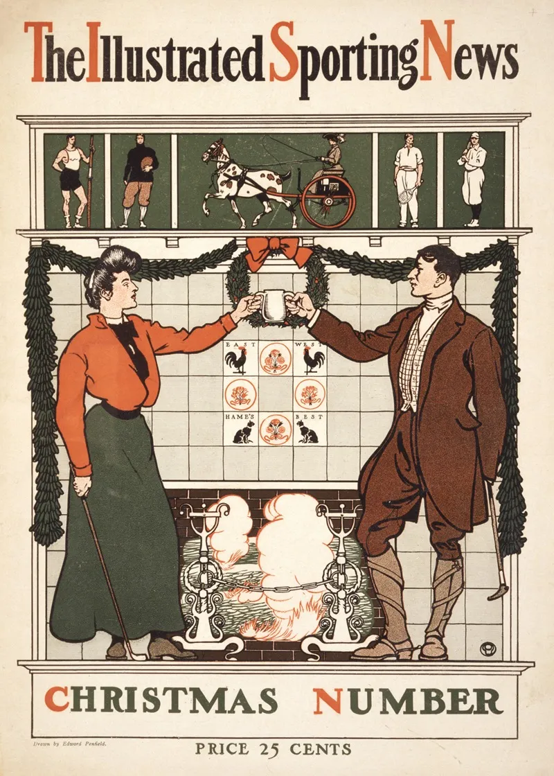 The Illustrated Sporting News Christmas Number Wall Art by Edward Penfield - High-Resolution Digital Print