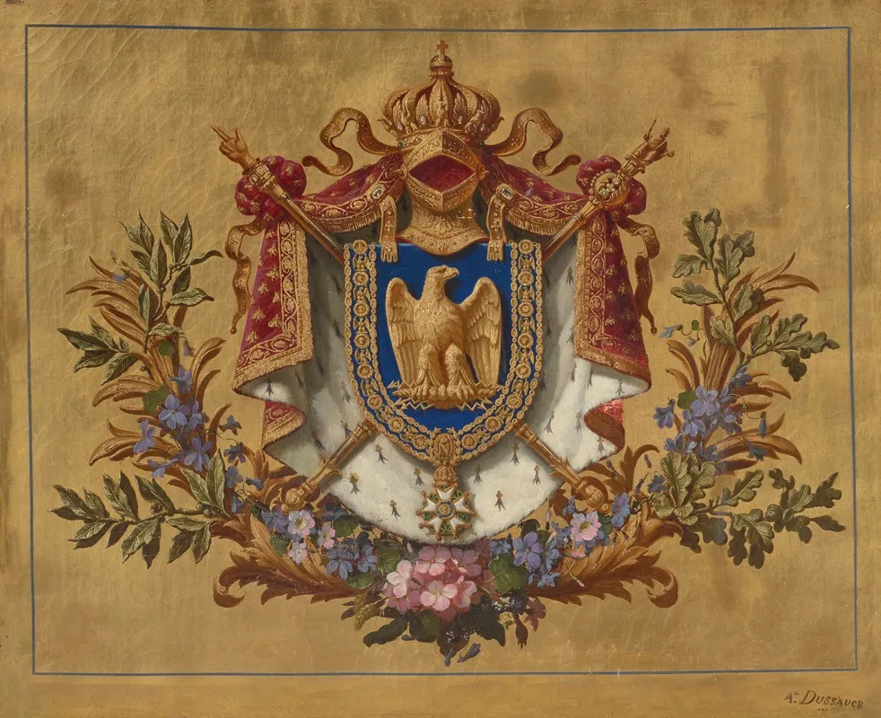 The Imperial Coat Of Arms Of The French First Empire 1804 1815 Under Napoleon I Wall Art by August Dussauce - High-Resolution Digital Print