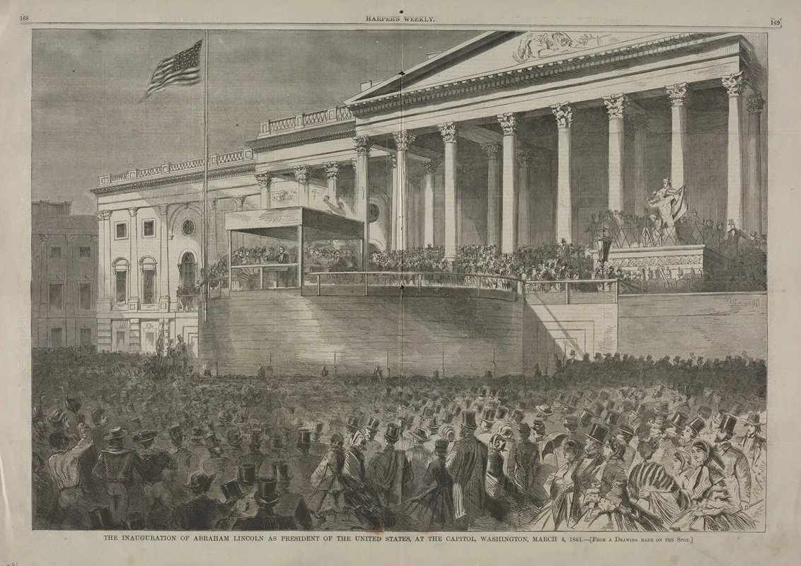 The Inauguration Of Abraham Lincoln As President Of The United States At The Capitol Washington March 4 1861 Wall Art by Winslow Homer - High-Resolution Digital Print