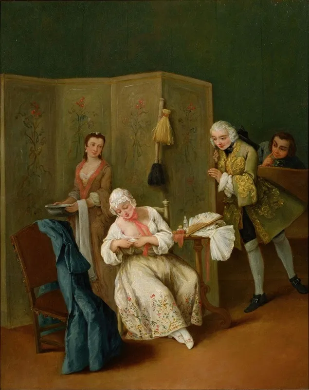 The Indiscreet Gentleman Wall Art by Pietro Longhi - High-Resolution Digital Print