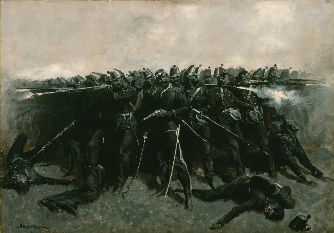 The Infantry Square Wall Art by Frederic Remington - High-Resolution Digital Print
