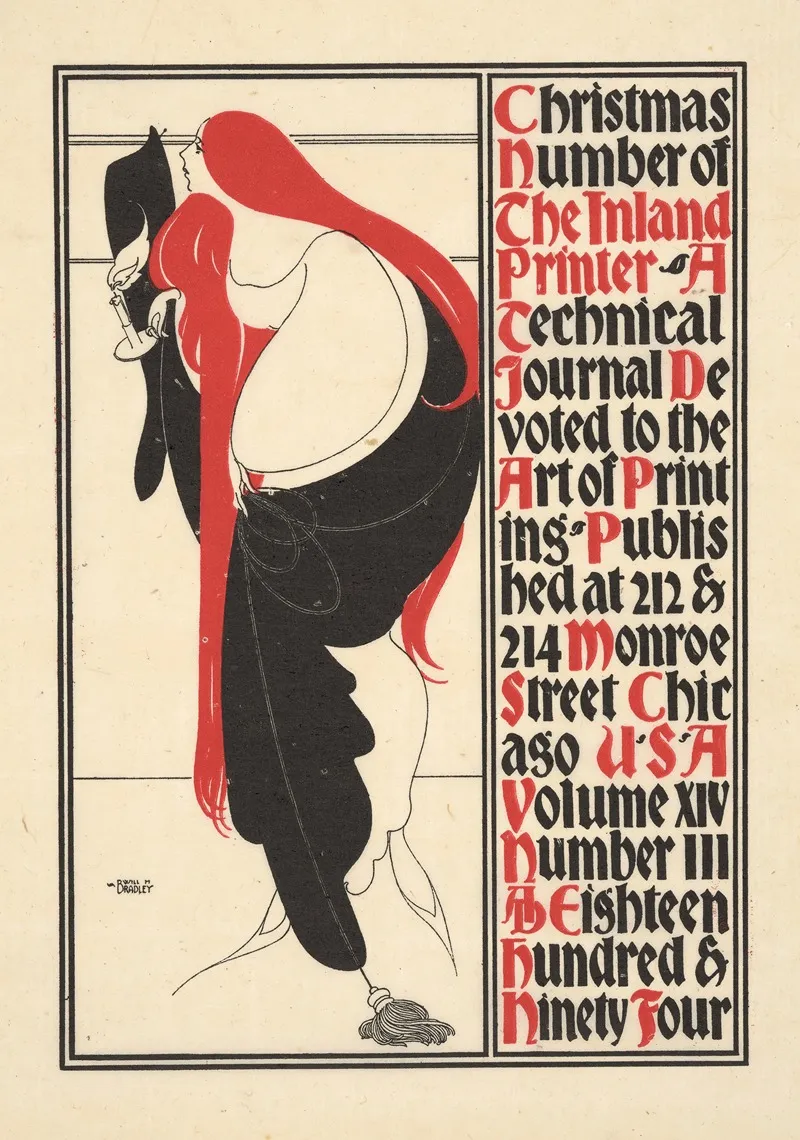 The Inland Printer Cover Design Christmas Issue Vol Xiv No 3 1894 by Will Bradley - High-Resolution Digital Print