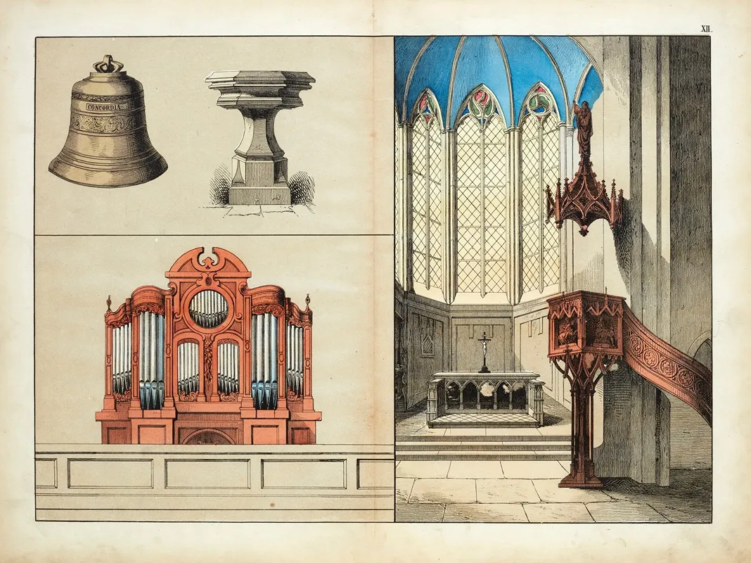 The Interior Of A Church Wall Art by D. Englert - High-Resolution Digital Print