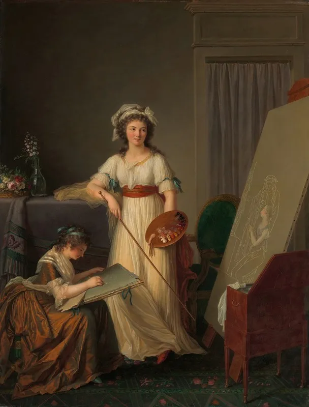 The Interior Of An Atelier Of A Woman Painter Wall Art by Marie Victoire Lemoine - High-Resolution Digital Print