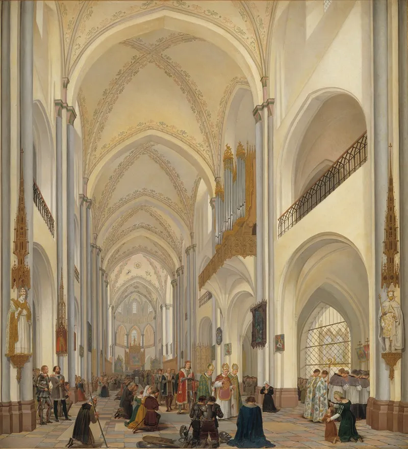 The Interior Of Roskilde Cathedral Wall Art by Ditlev Martens - High-Resolution Digital Print