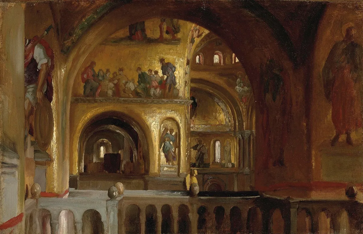 The Interior Of St Marks Basilica Venice Wall Art by Frederic Leighton - High-Resolution Digital Print