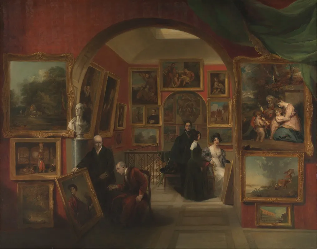 The Interior Of The British Institution Gallery Wall Art by John Scarlett Davis - High-Resolution Digital Print
