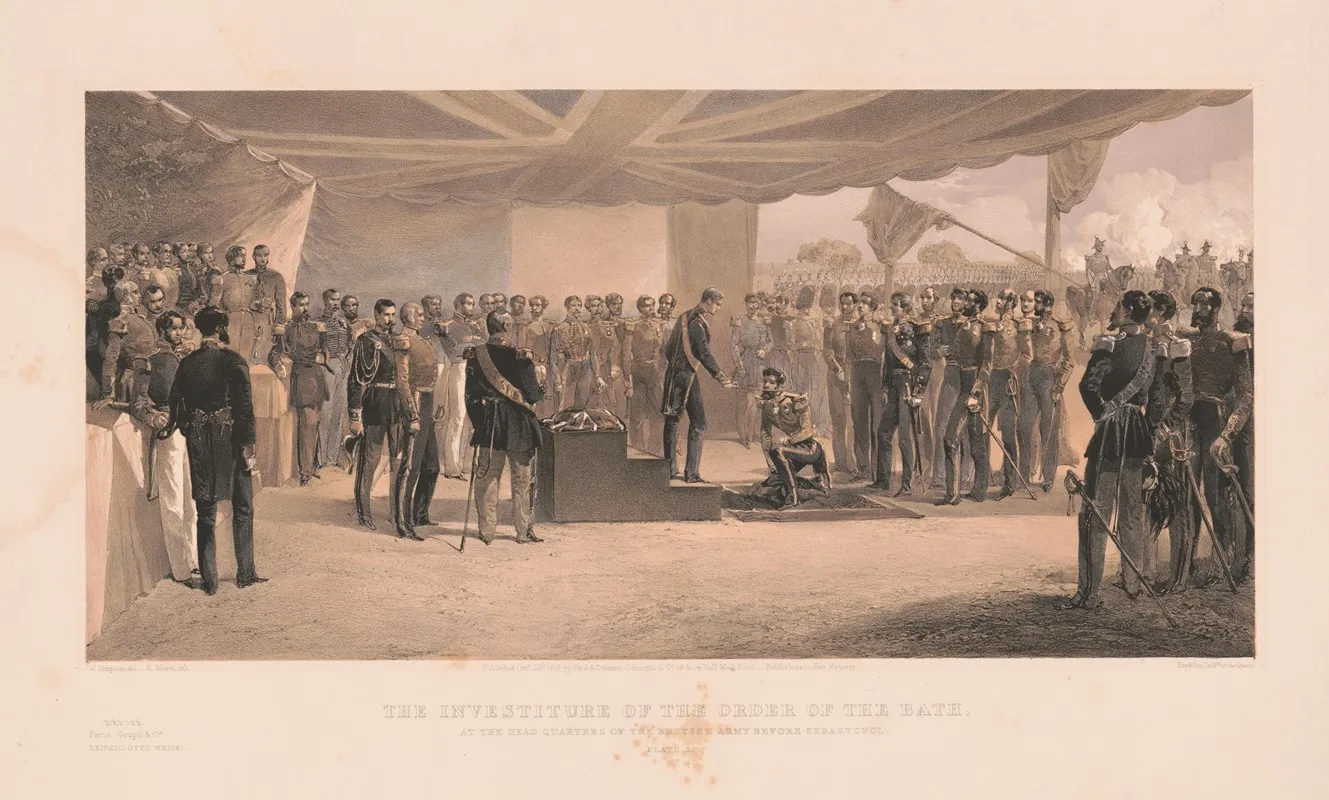 The Investiture Of The Order Of The Bath At The Head Quarters Of The British Army Before Sebastopol Wall Art by Edmond Morin - High-Resolution Digital Print