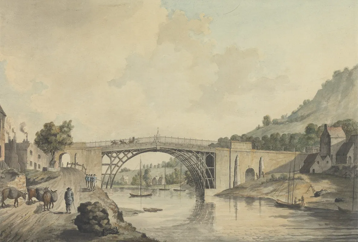 The Iron Bridge Coalbrookdale Wall Art by Thomas Frederick Burney - High-Resolution Digital Print
