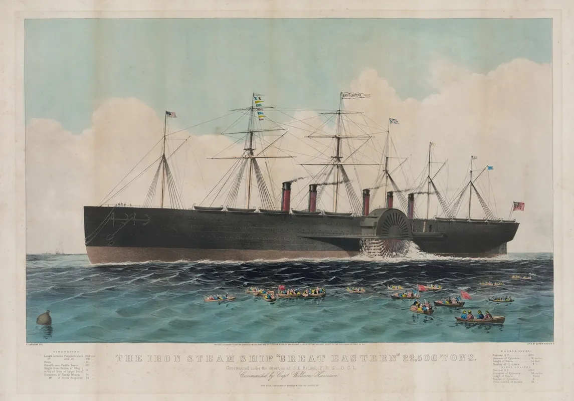 The Iron Steam Ship Great Eastern 22500 Tons Constructed Under The Direction Of I K Brunel F R S D C L Commanded By Capt William Harrison